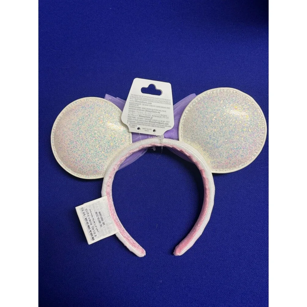 2026 Walt Disney World Parks Marquee Pastel White Minnie Mouse Ears Headband New